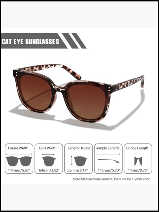 Oversized Polarized Cat Eye Sunglasses UV Protection Shade main image 4